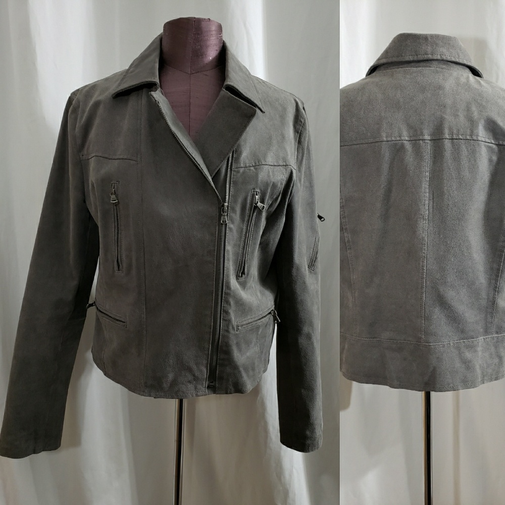 Levi's grey real suede moto jacket